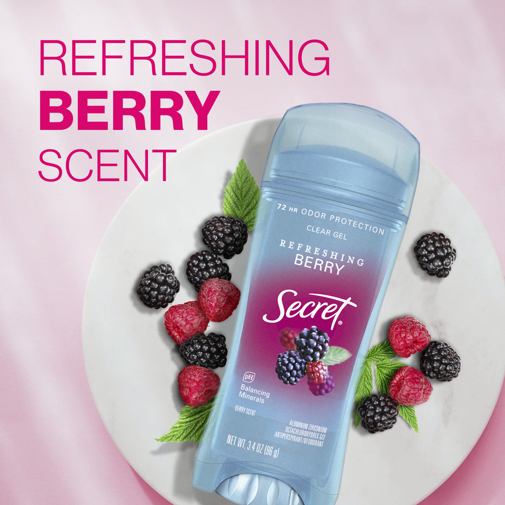 Fresh Antiperspirant Deodorant Clear Gel, Berry, 3.4 oz
