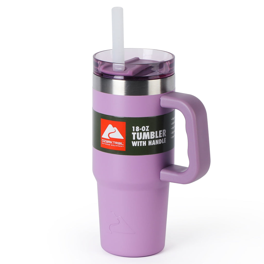 Ozark Trail 18 oz Stainless Steel Insulated Tumbler with Handle, Black