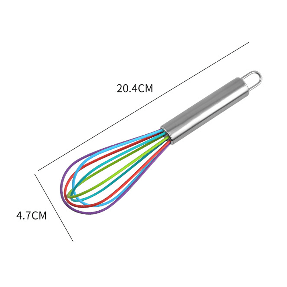 DISEN 2 Piece Silicone Whisk Set Multicolor Kitchen Tools, 10 Inches + 8 Inches