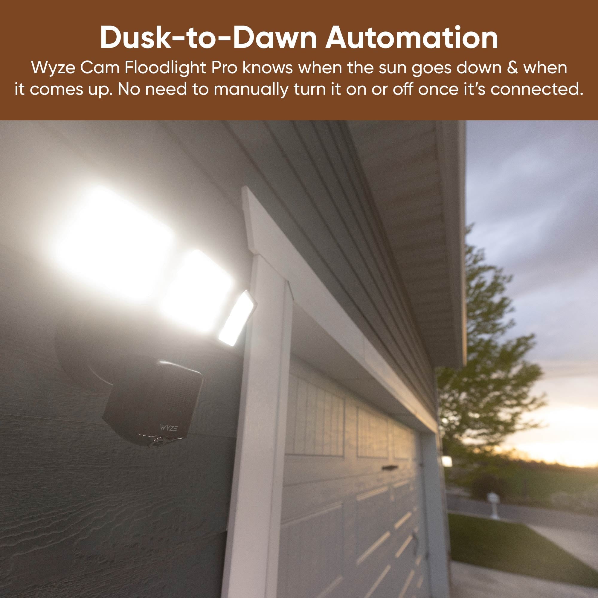Floodlight Camera Pro, 3000 Lumen LEDs, 180° Wide View, 2k HD Outdoor Wi-Fi Floodlight Home Security Camera - White