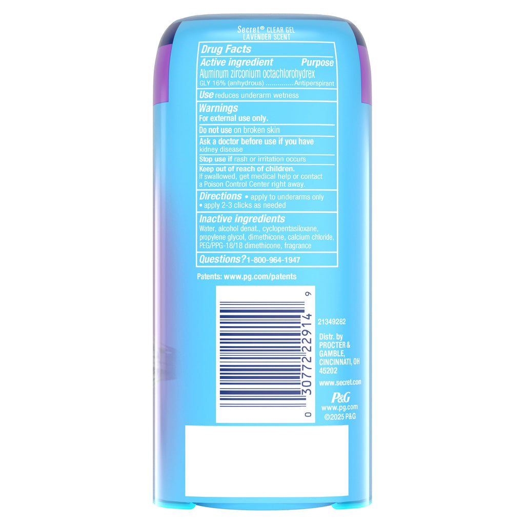 Fresh Clear Gel Antiperspirant and Deodorant for Women, Relaxing Lavender, 3 Pack, 3 x 2.6 oz