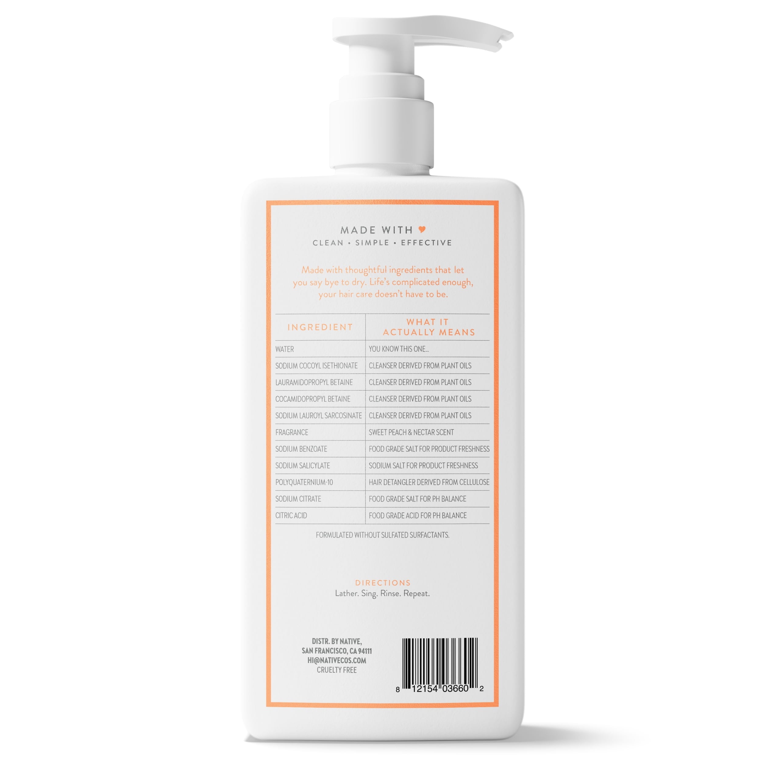 Moisturizing Shampoo Sweet Peach and Nectar 16.5 fl oz