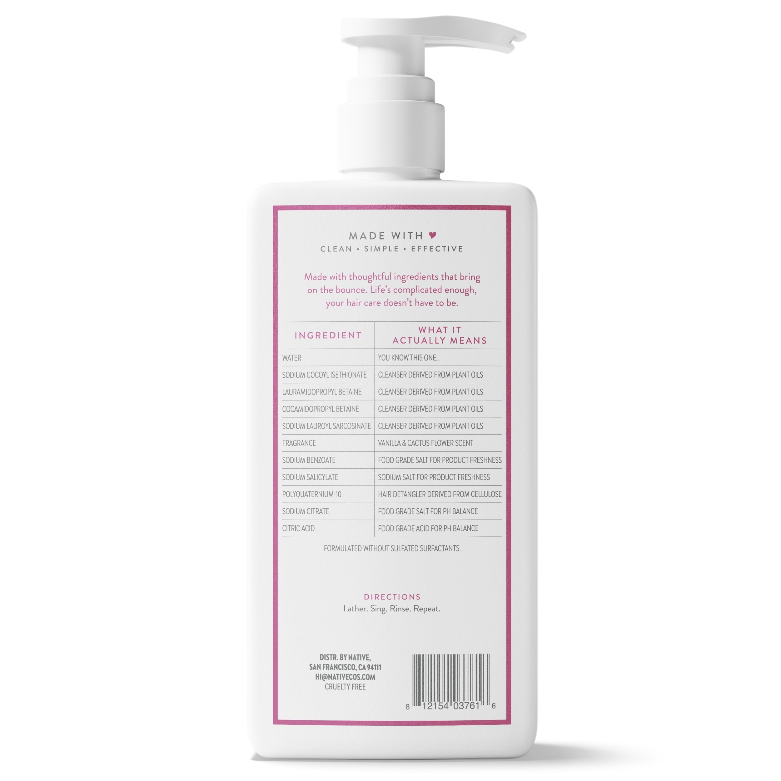Volumizing Shampoo Vanilla and Cactus Flower 16.5 fl oz