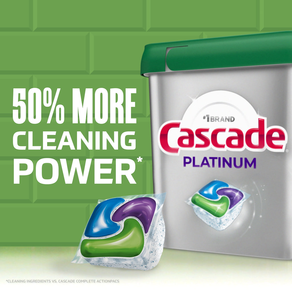 (2 pack) Cascade Platinum Dishwasher Pods, Dishwasher Detergent Soap Tabs, Fresh, 71 Count