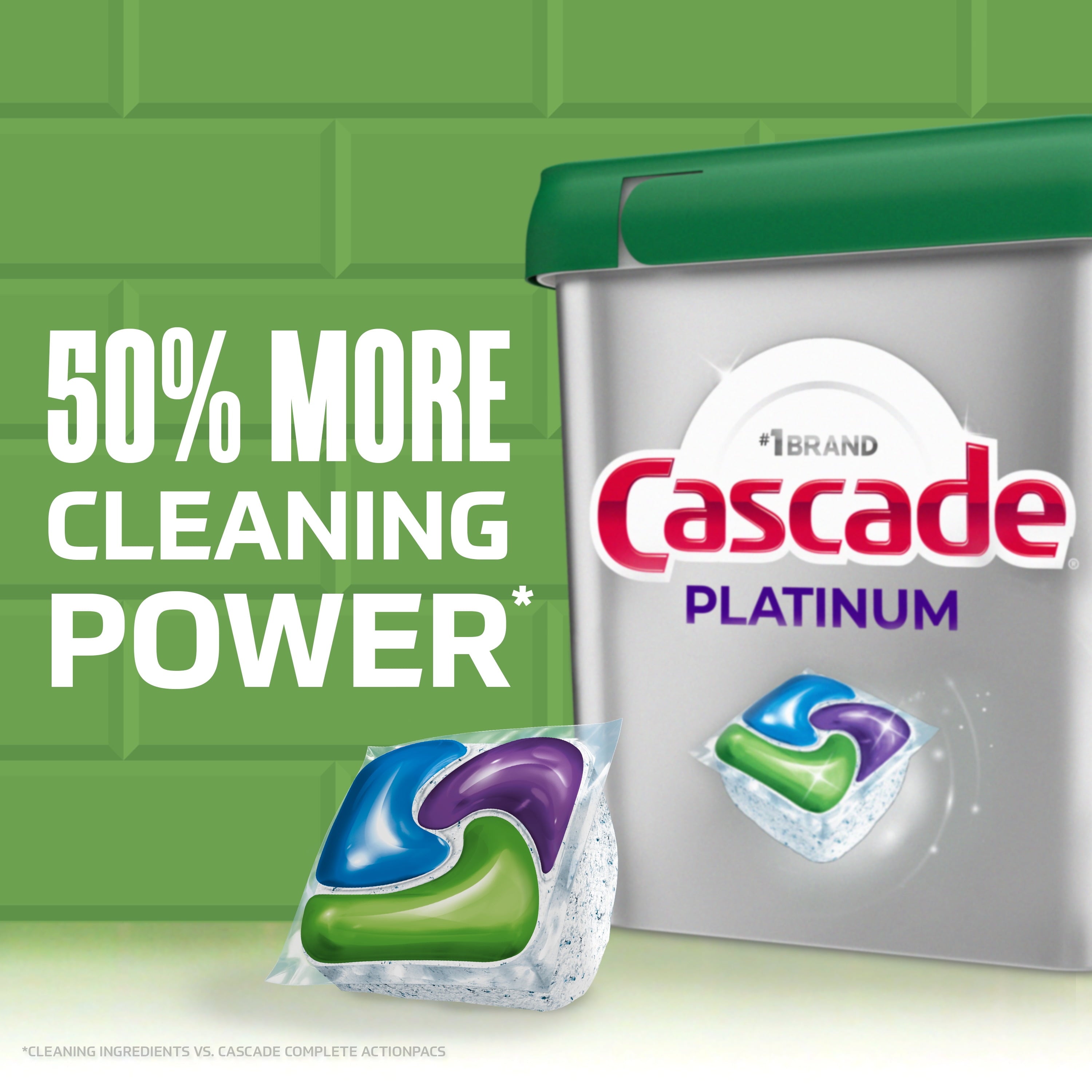 (2 pack) Cascade Platinum Dishwasher Pods, Dishwasher Detergent Soap Tabs, Fresh, 71 Count