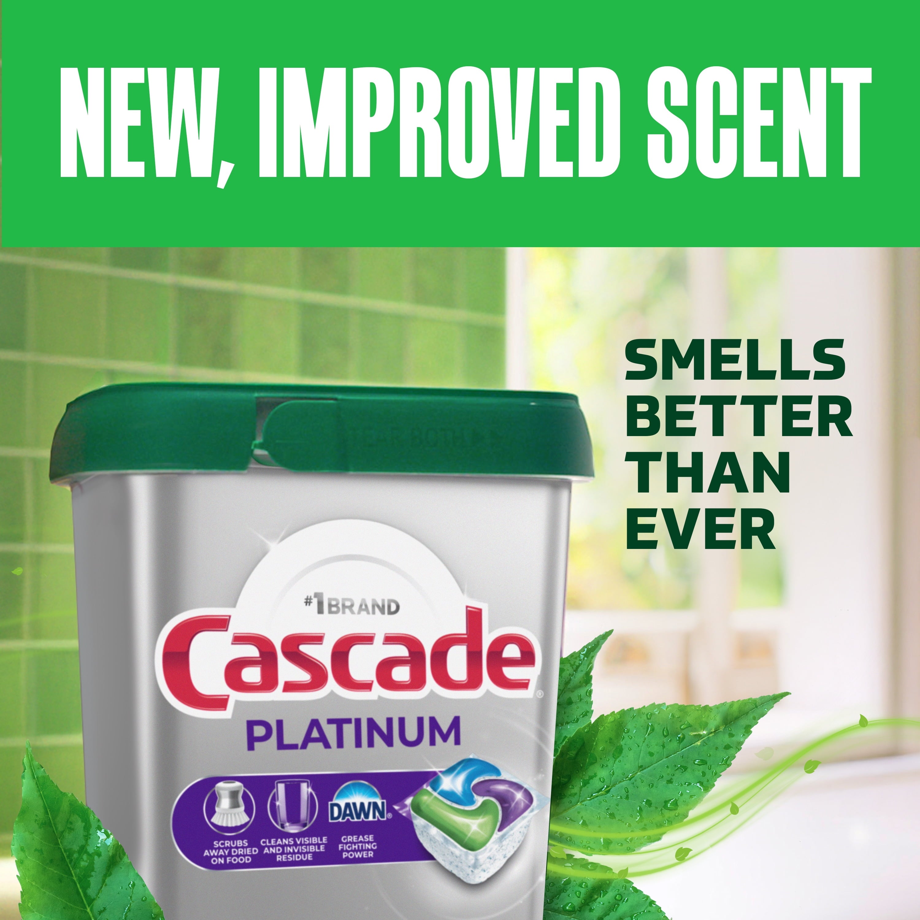 (2 pack) Cascade Platinum Dishwasher Pods, Dishwasher Detergent Soap Tabs, Fresh, 71 Count