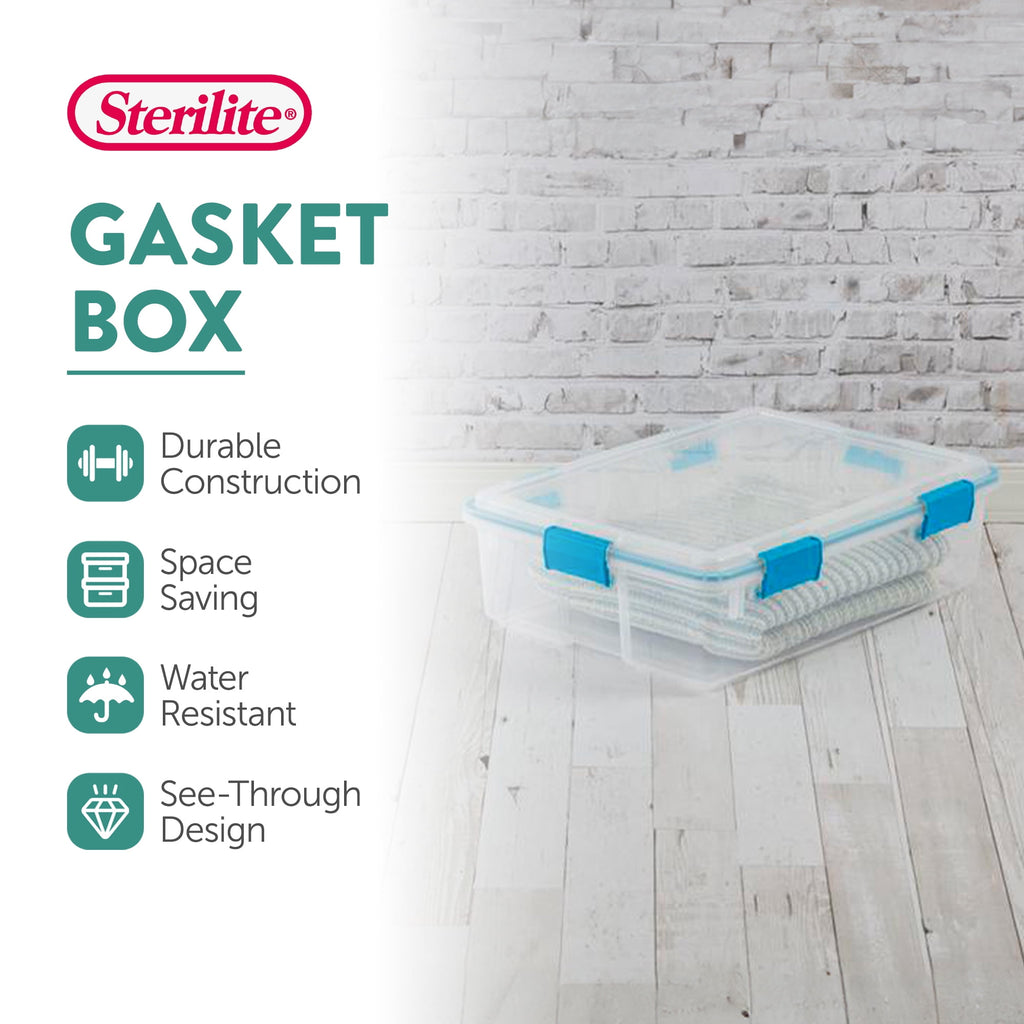 7.5 Quart Clear Plastic Storage Box with Latching Lids, (6 Pack)