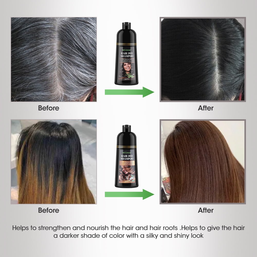 Color Shampoo, Dye Shampoo Coconut Oil Essence Moisturizing 500ml (Coffee)