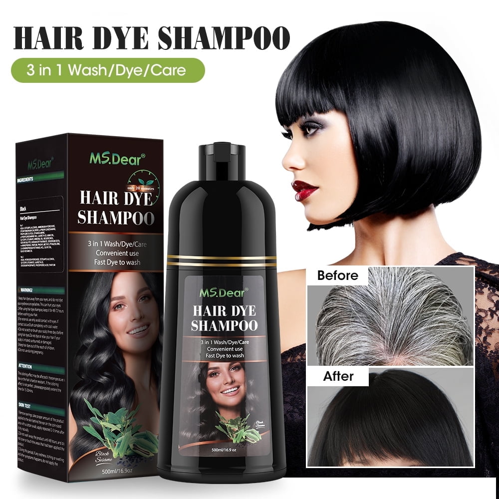Color Shampoo, Dye Shampoo Coconut Oil Essence Moisturizing 500ml (Coffee)