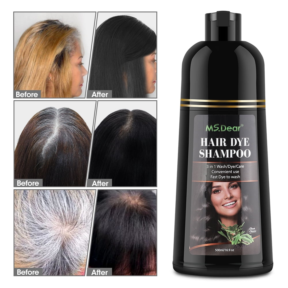 Color Shampoo, Dye Shampoo Coconut Oil Essence Moisturizing 500ml (Coffee)