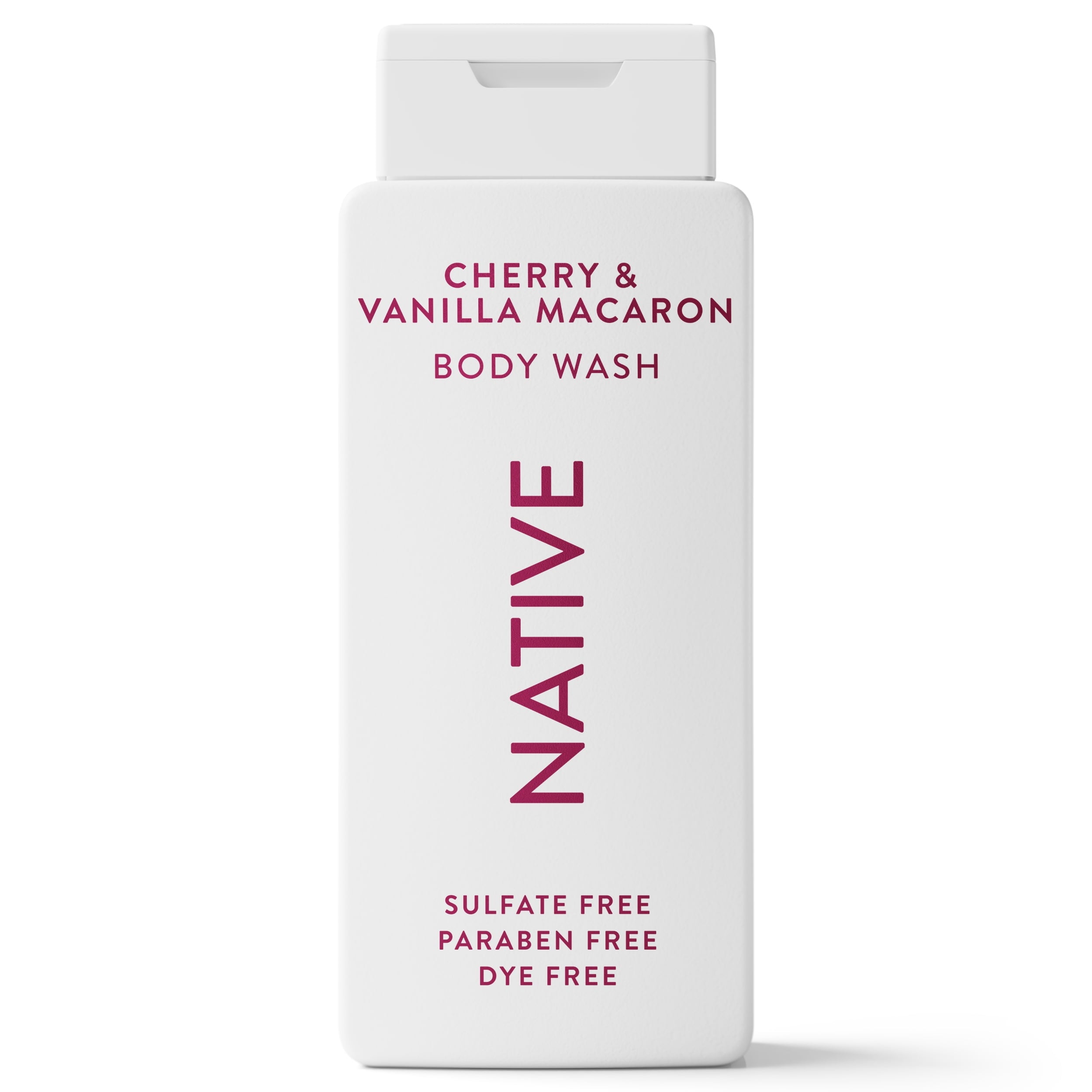 Body Wash, Cherry &amp; Vanilla Macaron, Sulfate Free, Naturally Derived Ingredients, 24hr Freshness, for Women &amp; Men, 18 fl oz