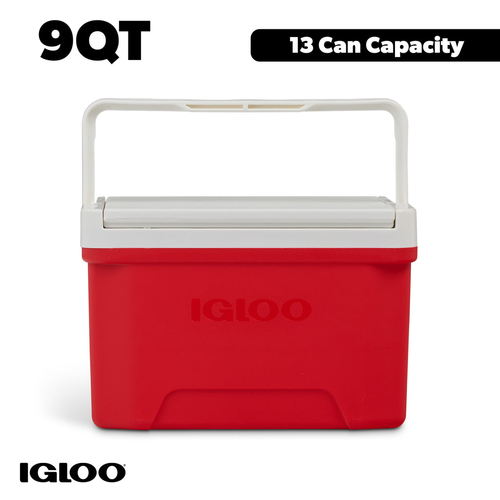 9 QT Laguna Ice Chest Cooler, Red, 1 Count and Freez Pak Small Ice Pack, 1 Count