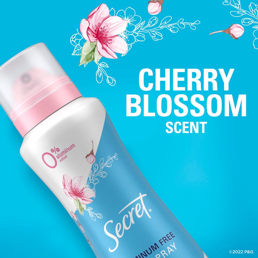 Dry Spray Aluminum Free Deodorant for Women, Cherry Blossom, 4.1oz, Pack of 2