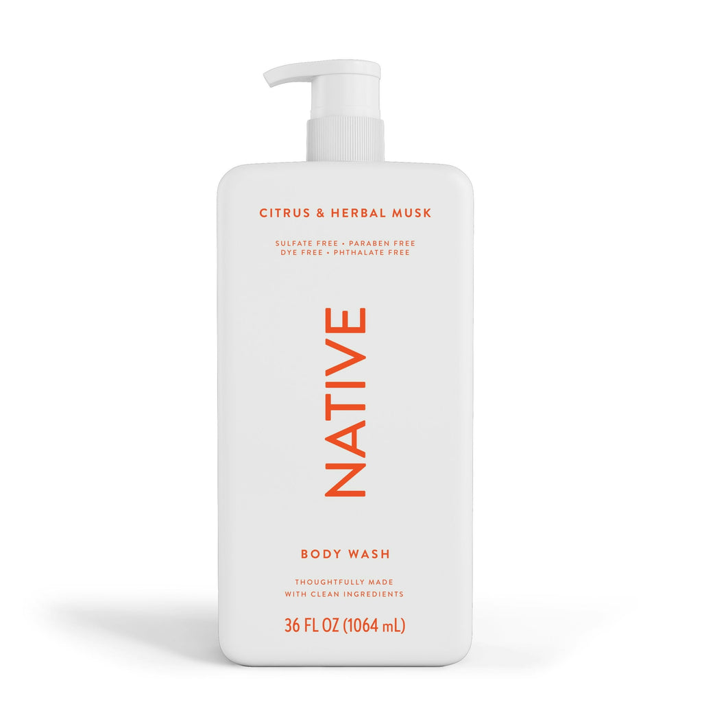 Body Wash, Citrus &amp; Herbal Musk, Sulfate Free, Naturally Derived Ingredients, 24hr Freshness, for Women &amp; Men, 36 fl oz
