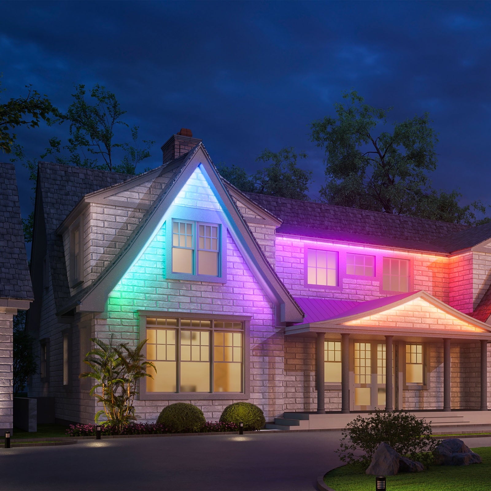 32.8ft Smart Outdoor LED Strip Light, RGBIC Color-Changing Light, IP65 Waterproof, Wifi + Bluetooth Control, Patio &amp; Garden Lighting
