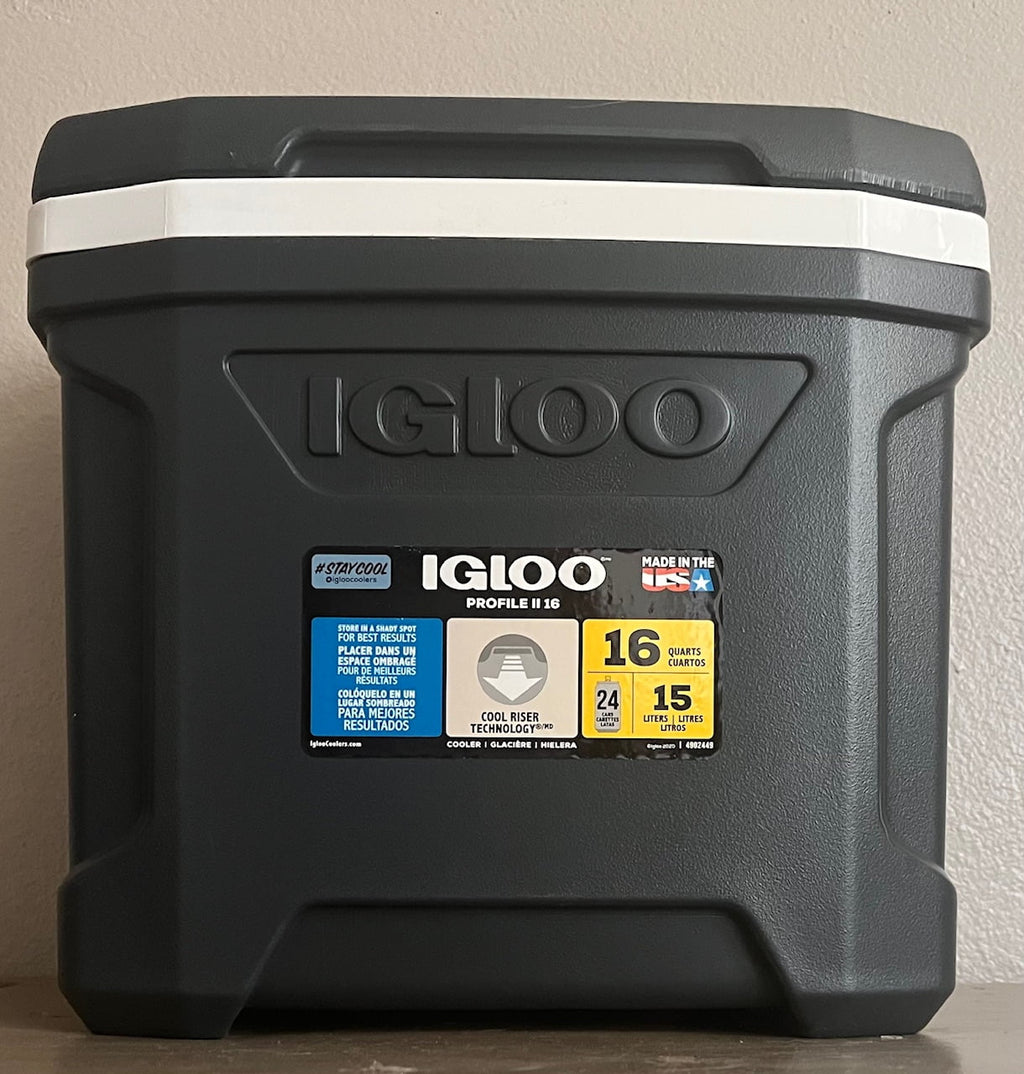 16qt Ice Chest Water Cooler with Bail Handle, Jet Carbon