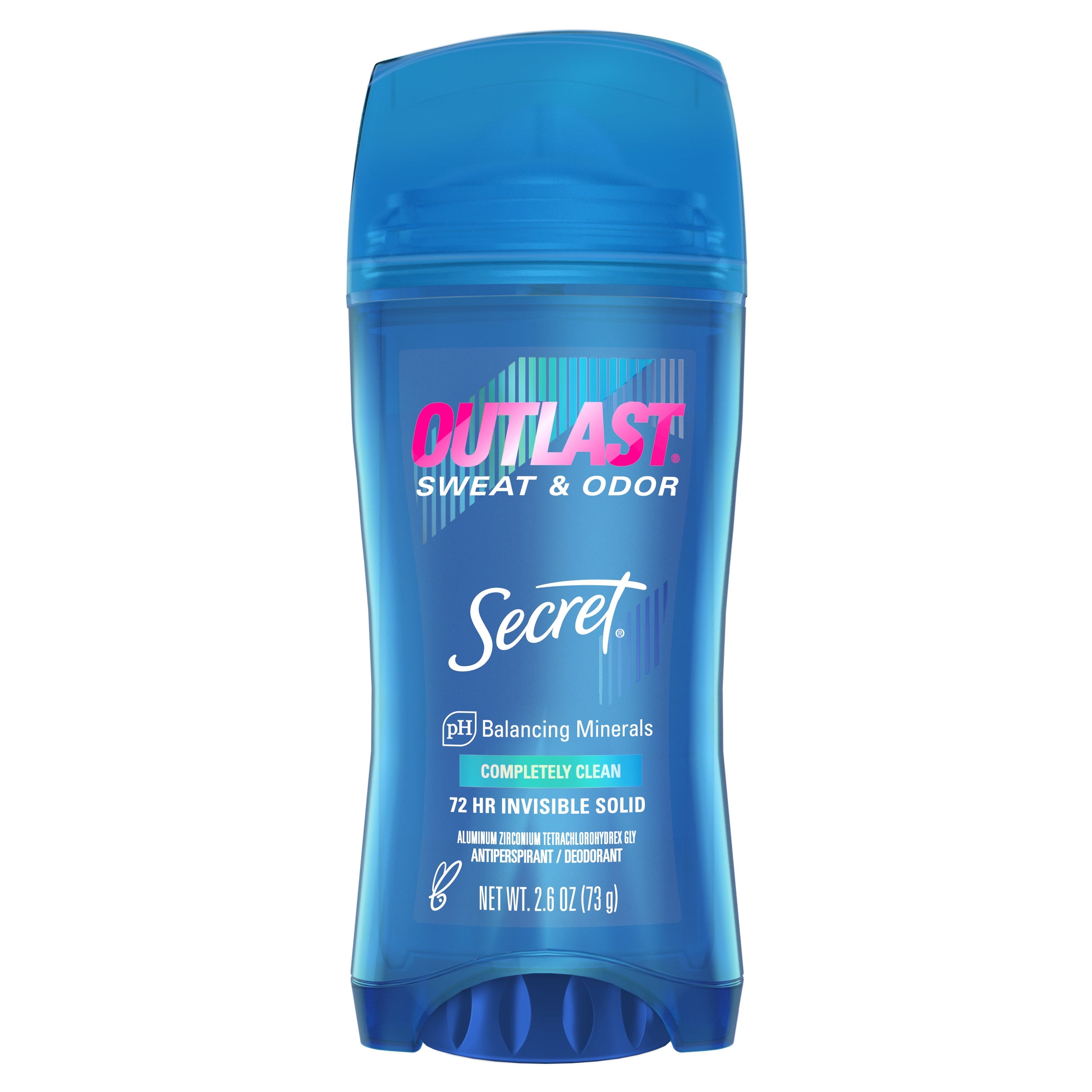 Outlast Invisible Solid Antiperspirant Deodorant, Completly Clean, 72 Hr Sweat &amp; Odor Protection, 2.6 oz