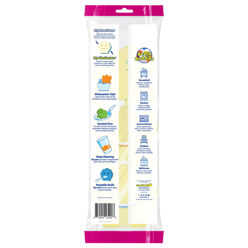 Scrub Mommy Summer Shapes Non-Scratch Cleaning Sponge, 3 Count