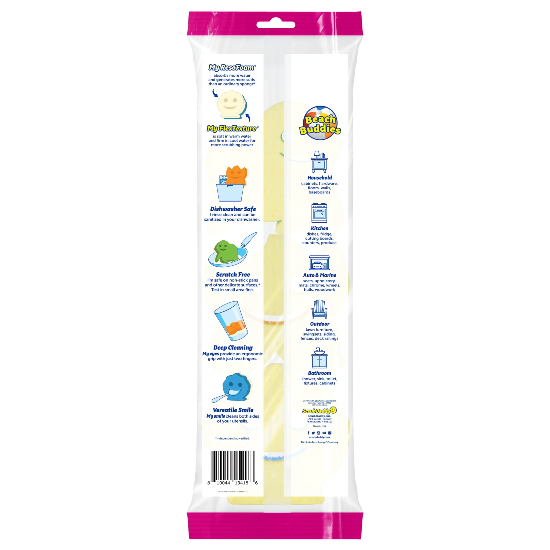 Scrub Mommy Summer Shapes Non-Scratch Cleaning Sponge, 3 Count