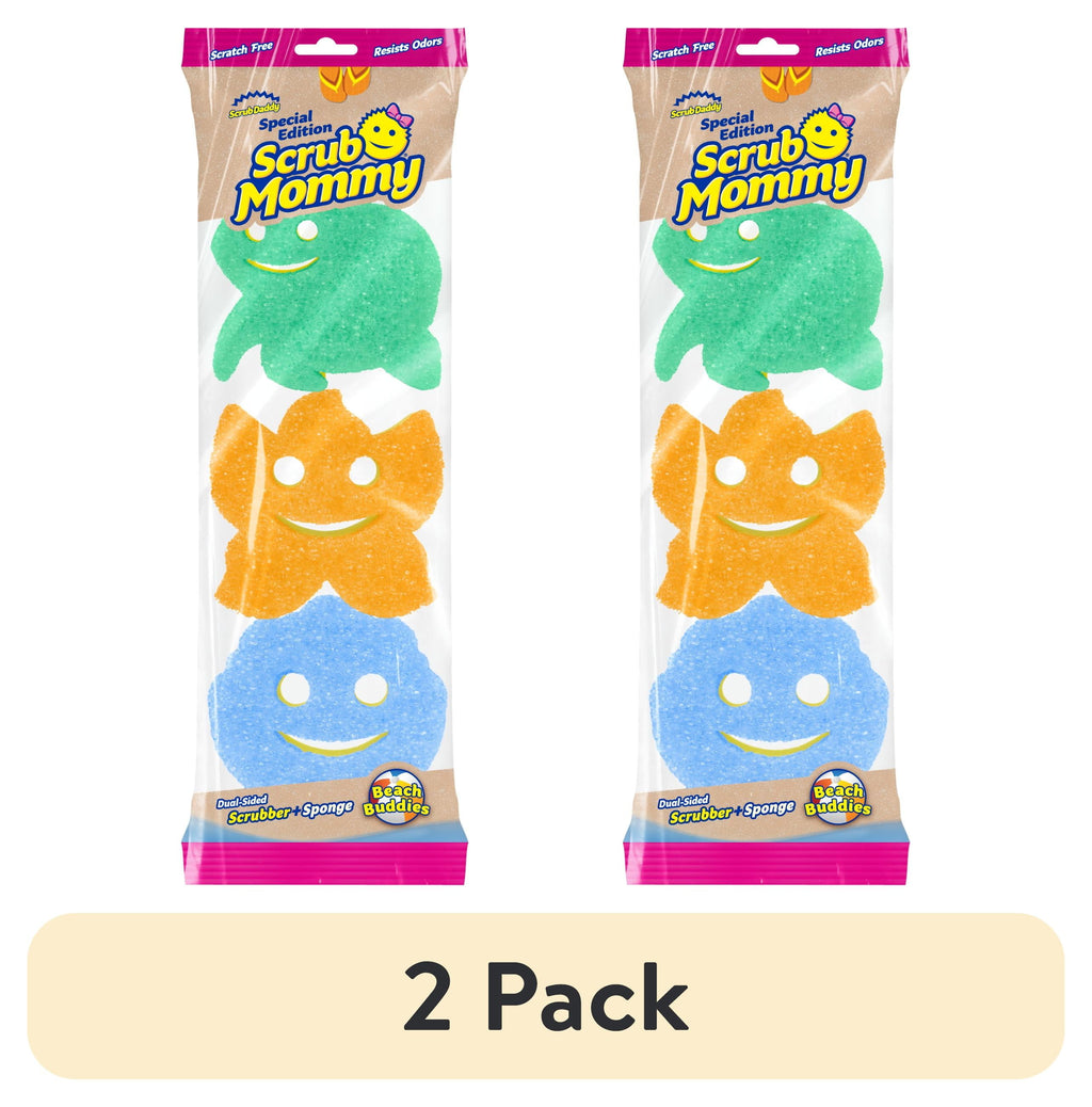 Scrub Mommy Summer Shapes Non-Scratch Cleaning Sponge, 3 Count