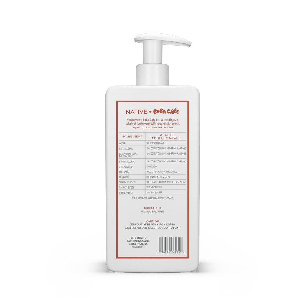 Moisturizing Conditioner, Limited Edition Brown Sugar Boba, Silicone Free Conditioner for Women and Men, Boba Café, 16.5 fl oz