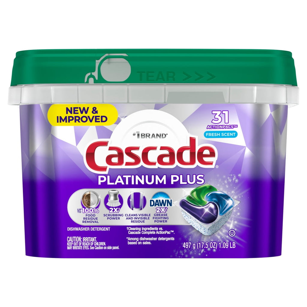 Platinum Plus Dishwasher Pods, Fresh, 31 Count
