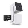 Cam Pan v3 Security Camera Bundle with FREE 32gb MicroSD Card, Indoor/Outdoor IP65 1080P 360° Pan/Tilt/Zoom, Wi-Fi Smart Home Security Camera with Motion Tracking for Baby &amp; Pet, Color Night Vis