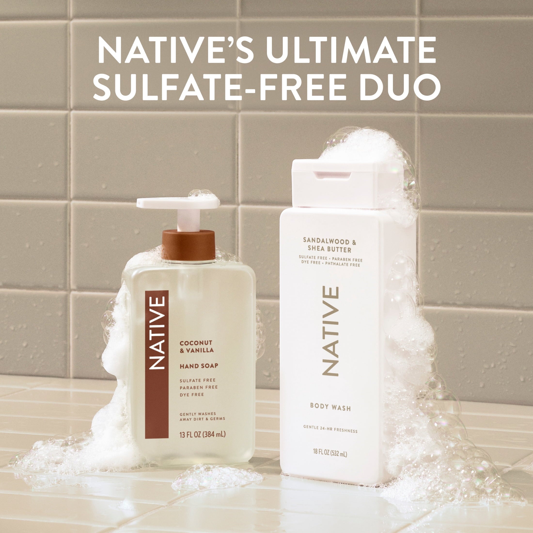 Body Wash, Sandalwood &amp; Shea Butter, Sulfate Free, Naturally Derived Ingredients, 24hr Freshness, for Women &amp; Men, 36 fl oz