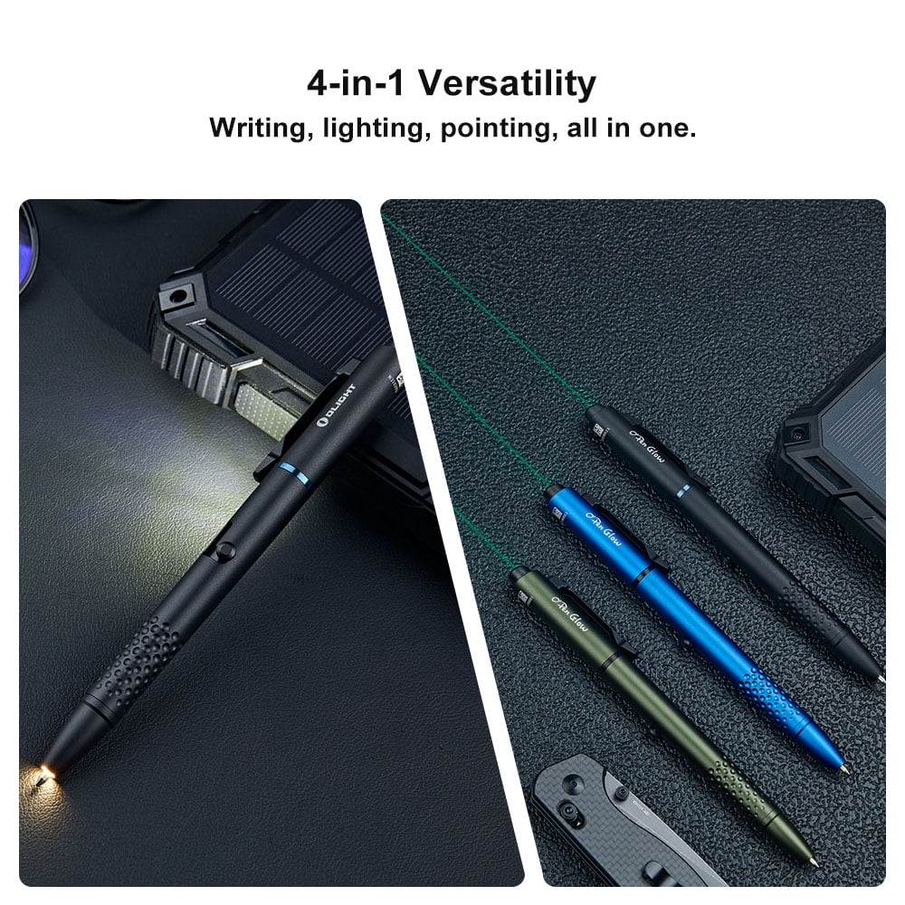 O'Pen Glow EDC Pen Light, 120 Lumens with Green Beam, Rechargeable LED Flashlight for Outdoor Uses, Writing, Adventure, Professional Business Gift(OD Green)