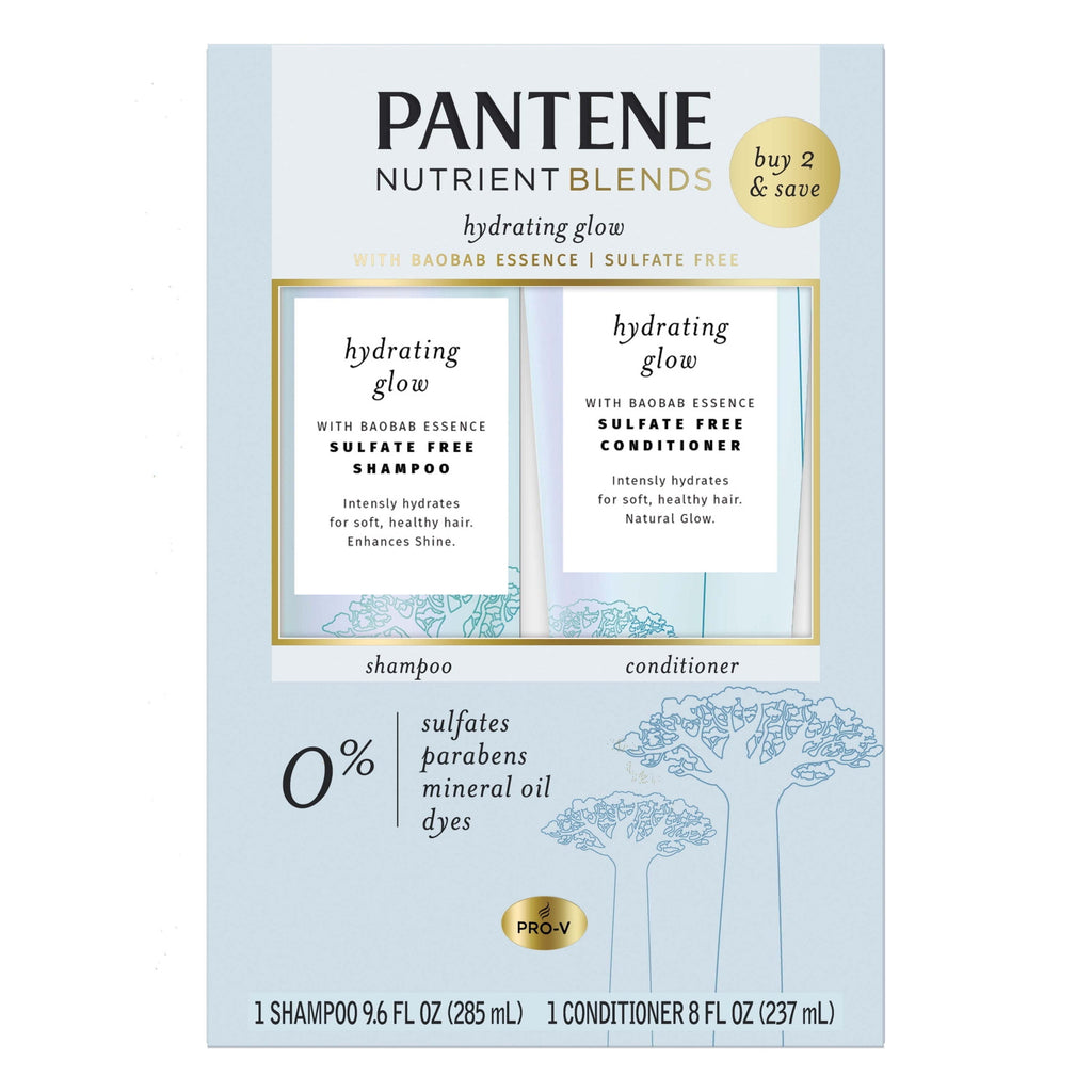 Shampoo and Conditioner Hydrating Glow, Sulfate-free with Baobab Essence, 9.6 fl oz+ 8 fl oz