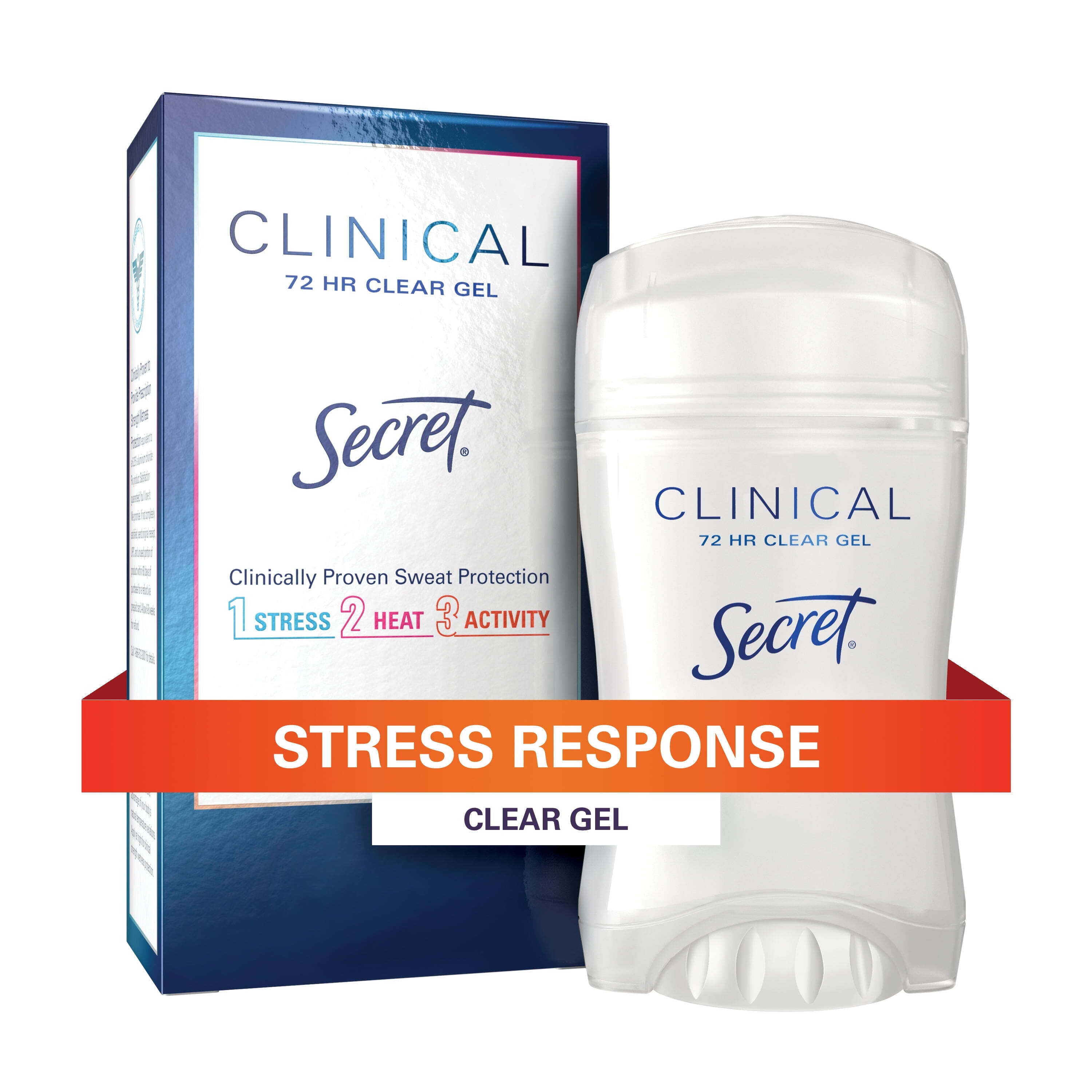 Clinical Antiperspirant and Deodorant for Women Clear Gel, Stress Response, 1.6 oz