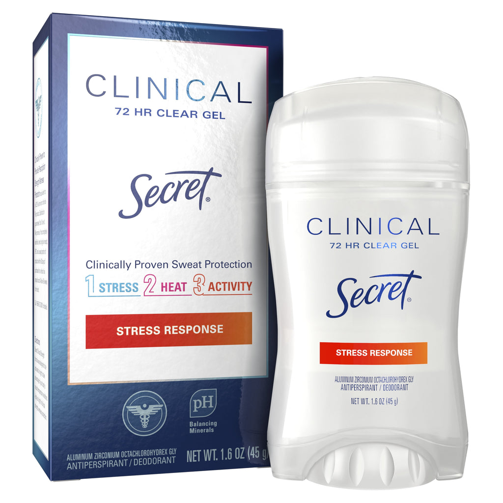 Clinical Antiperspirant and Deodorant for Women Clear Gel, Stress Response, 1.6 oz