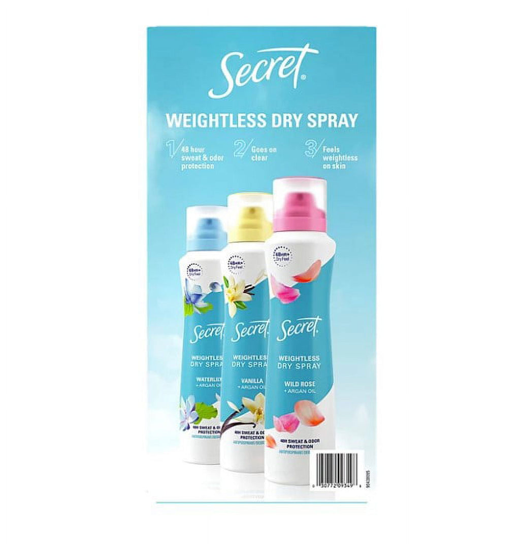 Dry Spray Antiperspirant Deodorant for Women, Vanilla, Wild Rose and Waterlily (4.1 oz., 3 pk.)