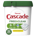 Free &amp; Clear Action Pacs, Dishwasher Detergent, Lemon Essence, 62 Count