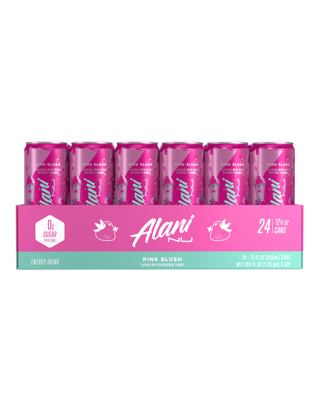 Sugar Free Energy Drink, Pink Slush, 12 fl oz, 24 Pack, Cans, 200mg Caffeine