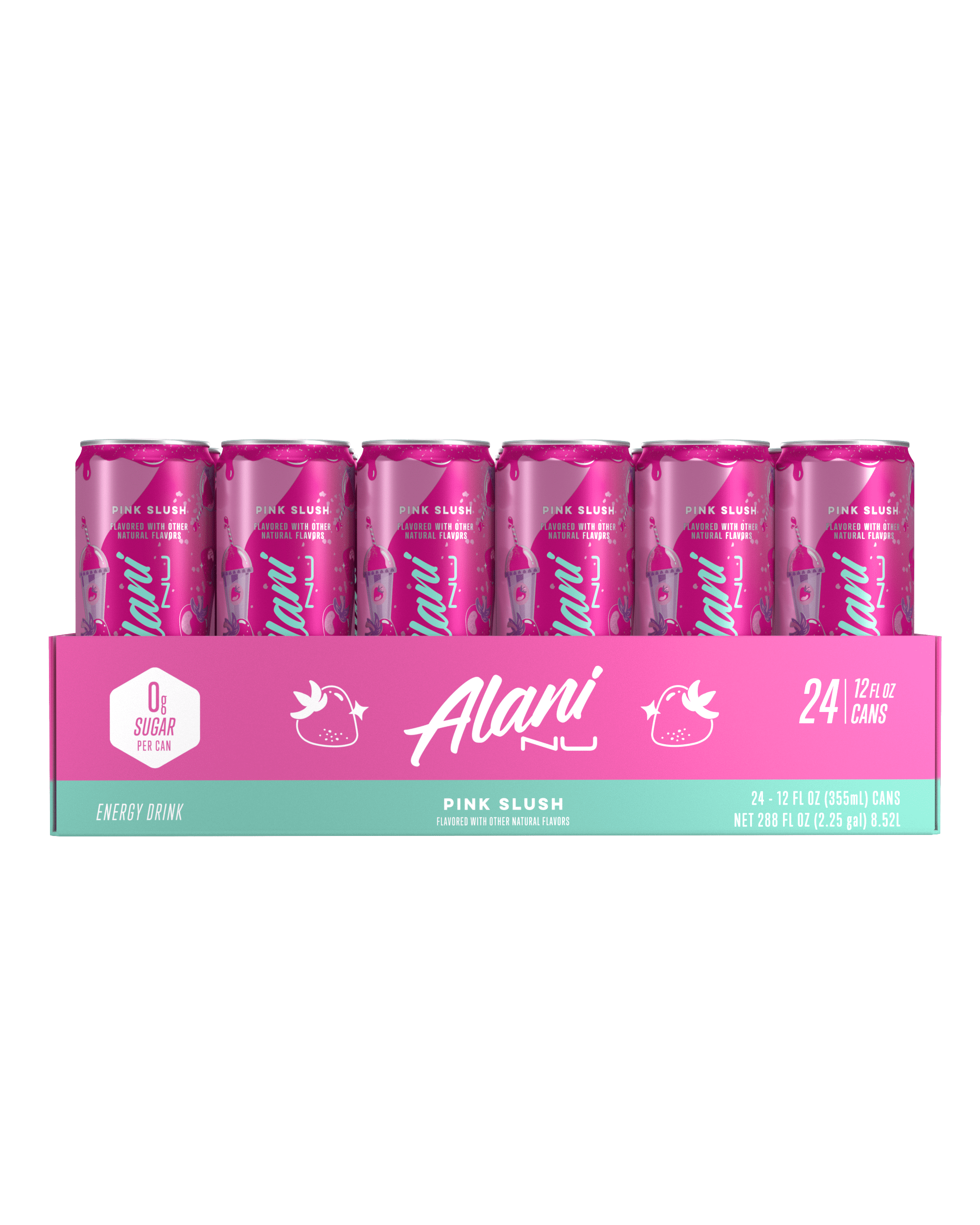 Sugar Free Energy Drink, Pink Slush, 12 fl oz, 24 Pack, Cans, 200mg Caffeine