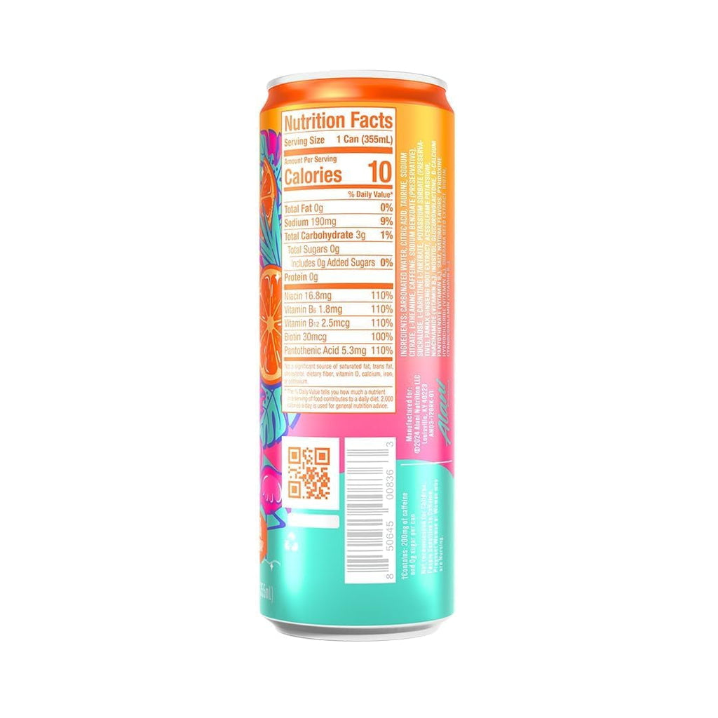 New Alani Energy Drink Variety Pack Pink Slush, Blue Slush, Cherry Slush, Orange Kiss, Winter Wonderland, Dream Float, Sugar-Free, 12 fl oz Low-Calorie Energy Boost Drink (Pack of 6)