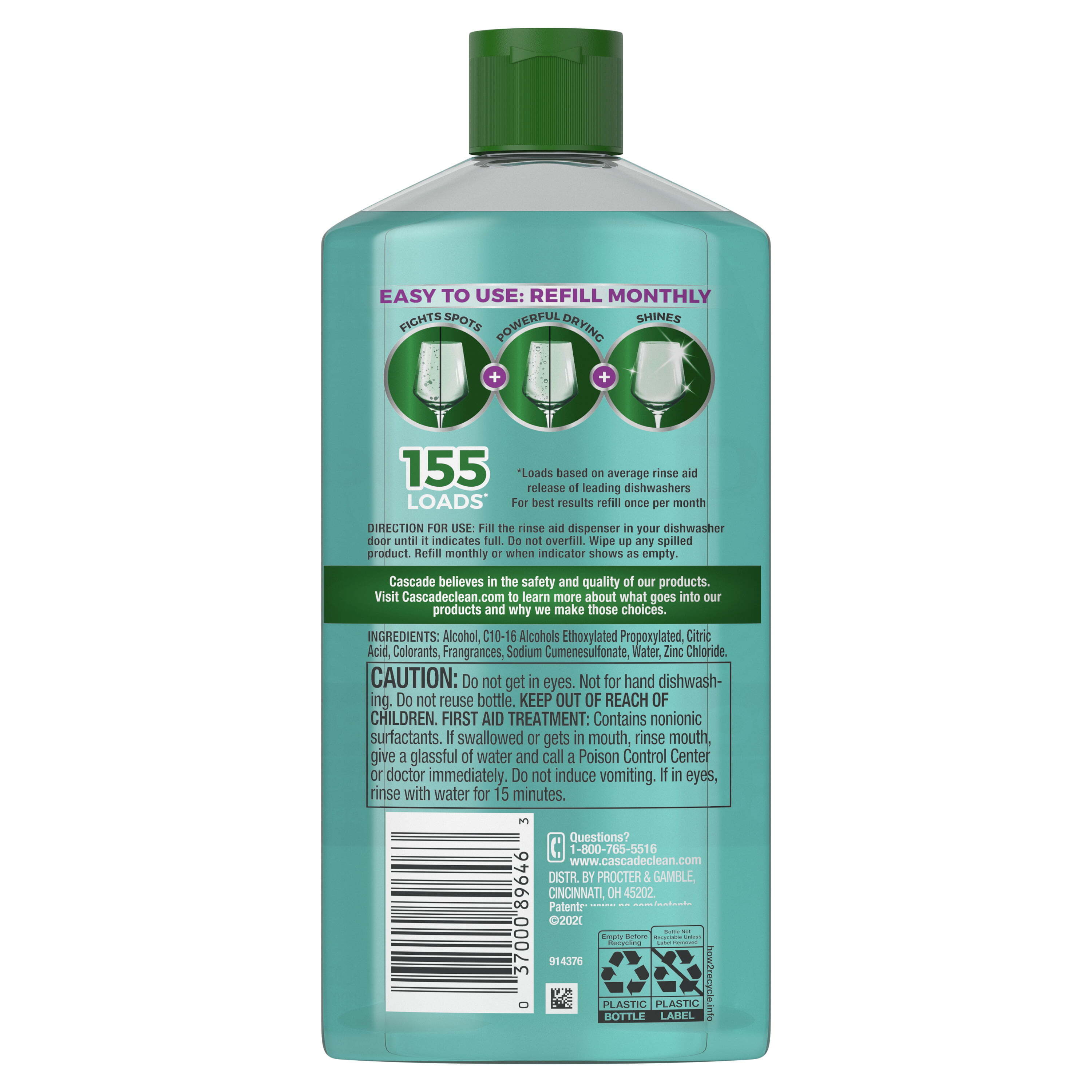 Platinum Rinse Aid, Dishwasher Rinse Agent and Drying Agent, 16 fl oz
