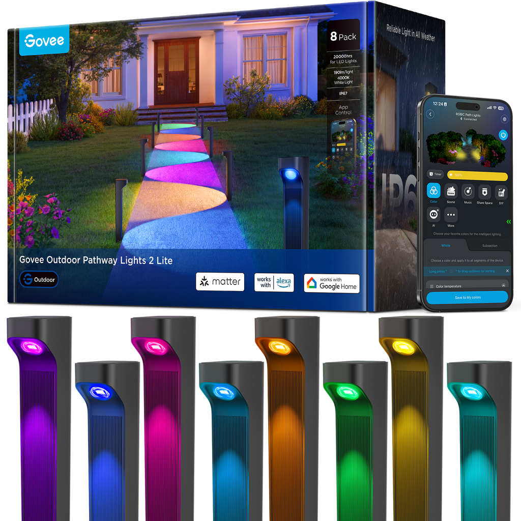 Outdoor Pathway Lights 2 Lite，8pack