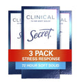 Clinical Strength Antiperspirant And Deodorant Women, Soft Solid Stress Response, 72 Hr Sweat Protection, 1.6 Oz (Pack Of 3)