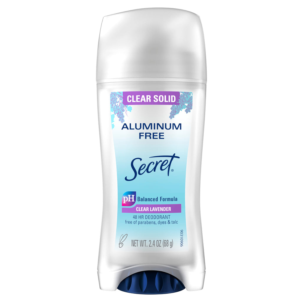 Aluminum Free Deodorant for Women, Clear Solid, Lavender, 2.4 oz