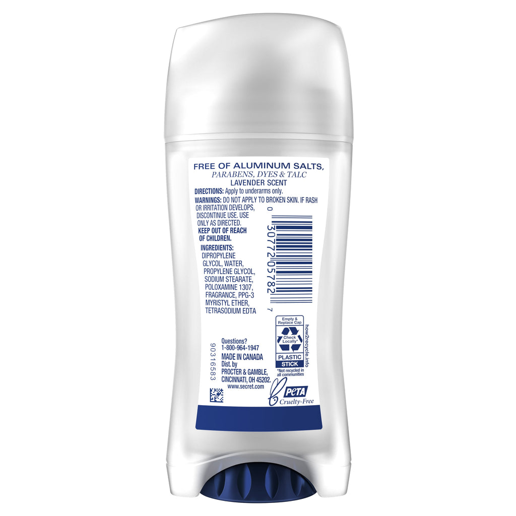 Aluminum Free Deodorant for Women, Clear Solid, Lavender, 2.4 oz
