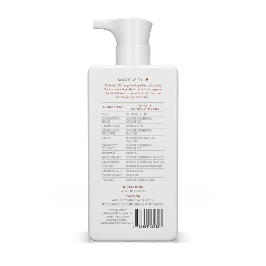 Moisturizing Facial Cleanser, Coconut &amp; Vanilla, Sulfate Free, for All Skin Types, 12 fl oz