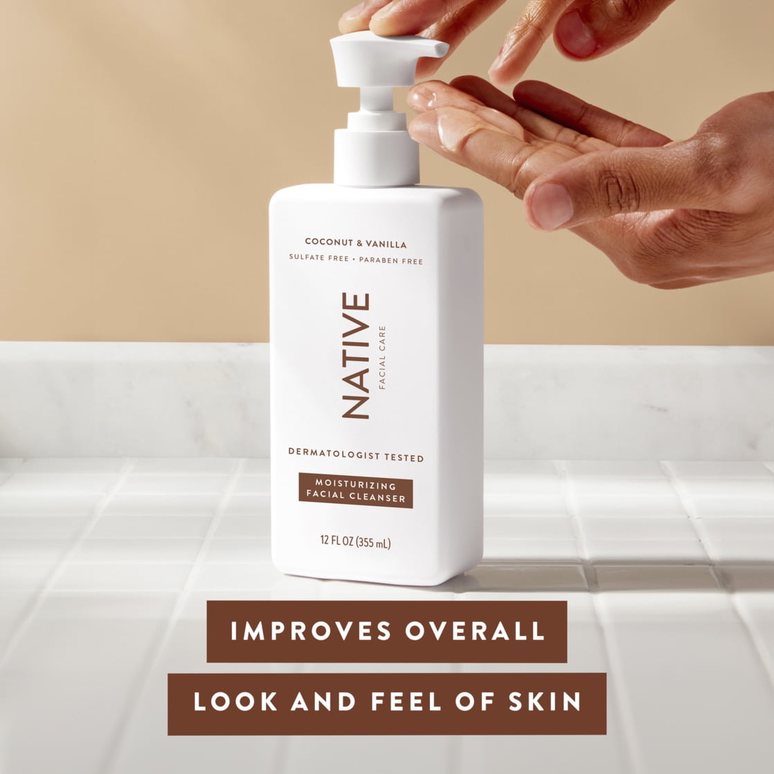 Moisturizing Facial Cleanser, Coconut &amp; Vanilla, Sulfate Free, for All Skin Types, 12 fl oz