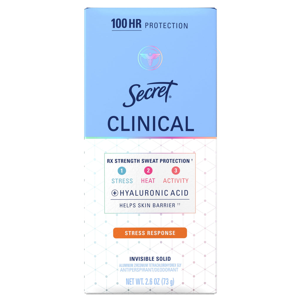 Clinical Antiperspirant Deodorant, Invisible Solid, Stress Response, 1.6 oz