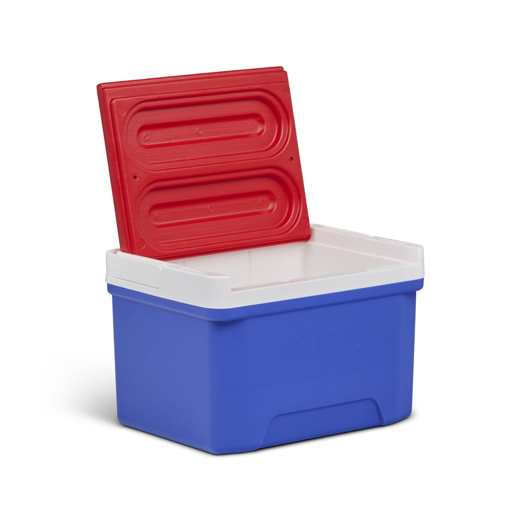 9 QT Laguna Ice Chest Cooler, Blue Red and White