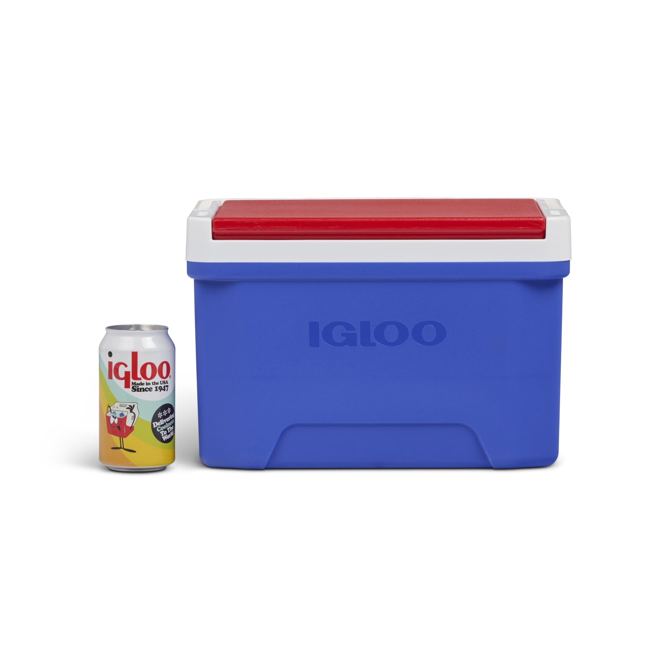 9 QT Laguna Ice Chest Cooler, Blue Red and White