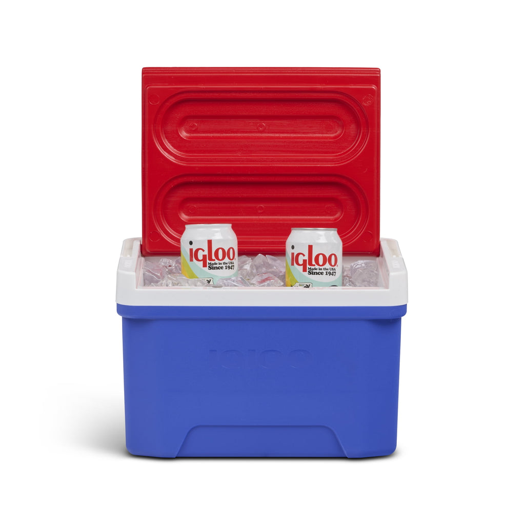 9 QT Laguna Ice Chest Cooler, Blue Red and White