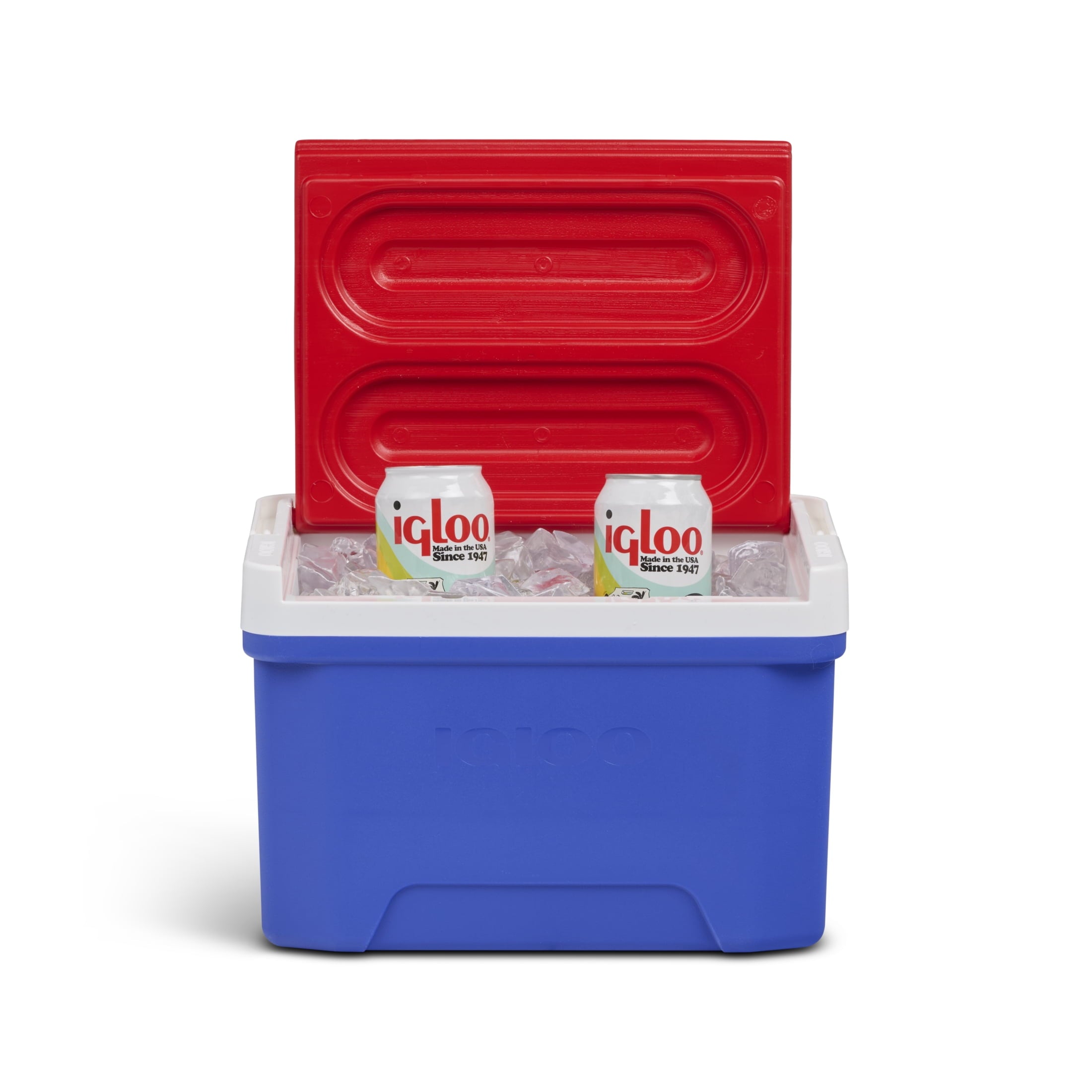 9 QT Laguna Ice Chest Cooler, Blue Red and White