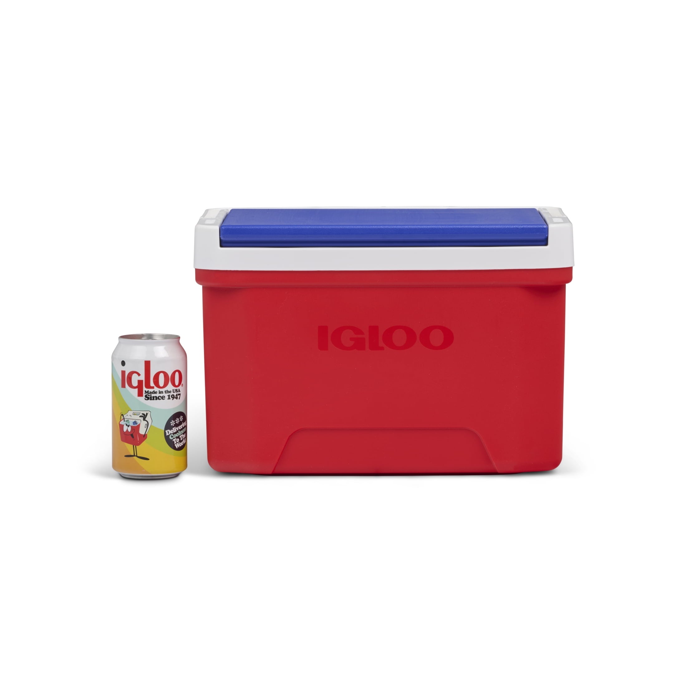 9 QT Laguna Ice Chest Cooler, Blue Red and White